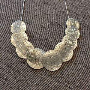 EL Chunky Silver Circle Disc Coin Geometric Necklace